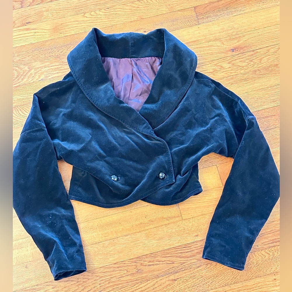 Vintage Betsey Johnson Bowlero style back velvet jacket